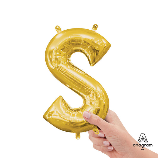 16 inch LETTER S - ANAGRAM - GOLD (AIR-FILL ONLY) | USA Decoration®