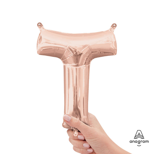 16 inch LETTER T - ANAGRAM - ROSE GOLD (AIR-FILL ONLY) | USA Decoration®