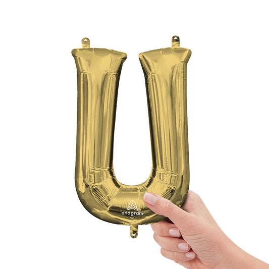 16 inch LETTER U - ANAGRAM - WHITE GOLD (AIR-FILL ONLY) | USA Decoration®