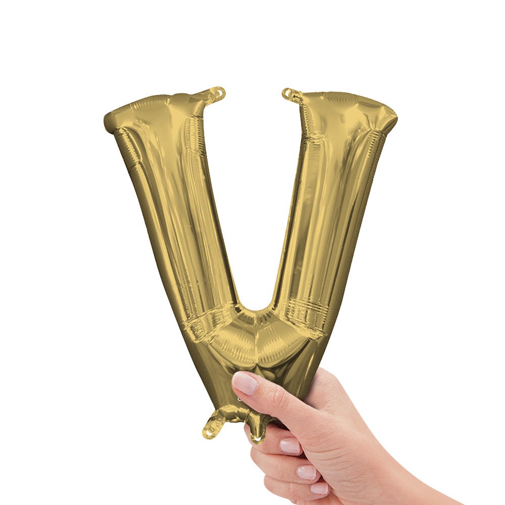 16 inch LETTER V - ANAGRAM - WHITE GOLD (AIR-FILL ONLY) | USA Decoration®