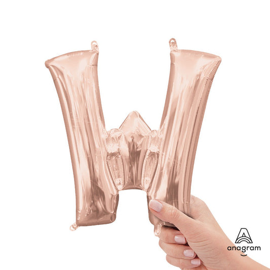 16 inch LETTER W - ANAGRAM - ROSE GOLD (AIR-FILL ONLY) | USA Decoration®