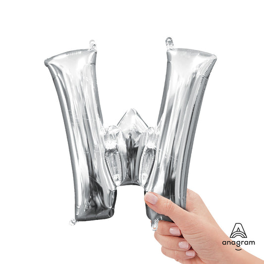16 inch LETTER W - ANAGRAM - SILVER (AIR-FILL ONLY) | USA Decoration®