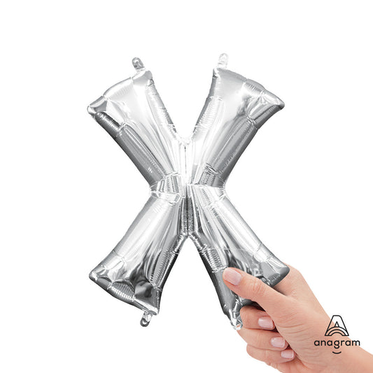 16 inch LETTER X - ANAGRAM - SILVER (AIR-FILL ONLY) | USA Decoration®