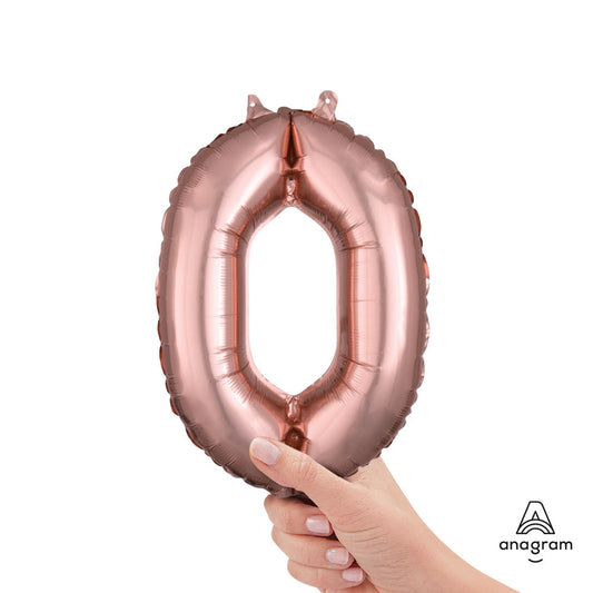 16 inch NUMBER 0 - ANAGRAM - ROSE GOLD (AIR-FILL ONLY) | USA Decoration®