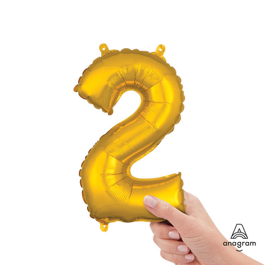 16 inch NUMBER 2 - ANAGRAM - GOLD (AIR-FILL ONLY) | USA Decoration®