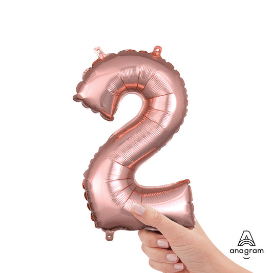 16 inch NUMBER 2 - ANAGRAM - ROSE GOLD (AIR-FILL ONLY) | USA Decoration®