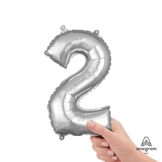 16 inch NUMBER 2 - ANAGRAM - SILVER (AIR-FILL ONLY) | USA Decoration®