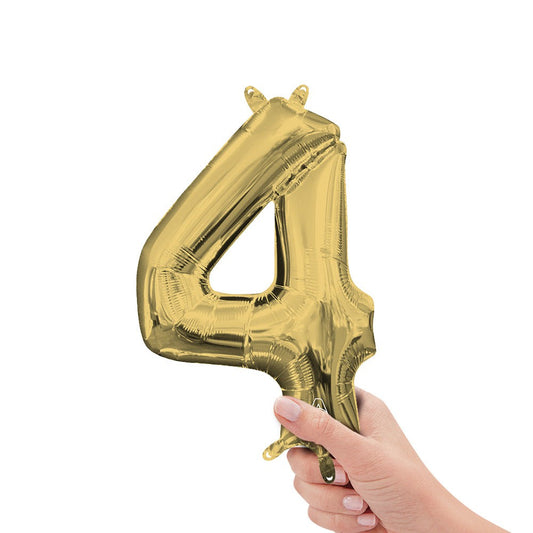 16 inch NUMBER 4 - ANAGRAM - WHITE GOLD (AIR-FILL ONLY) | USA Decoration®