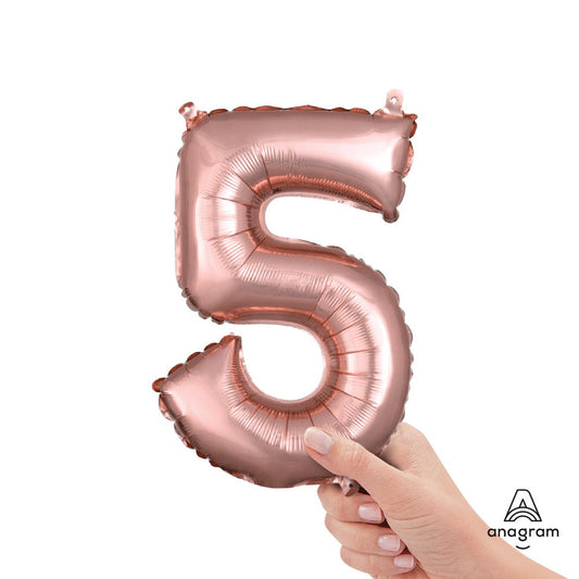 16 inch NUMBER 5 - ANAGRAM - ROSE GOLD (AIR-FILL ONLY) | USA Decoration®