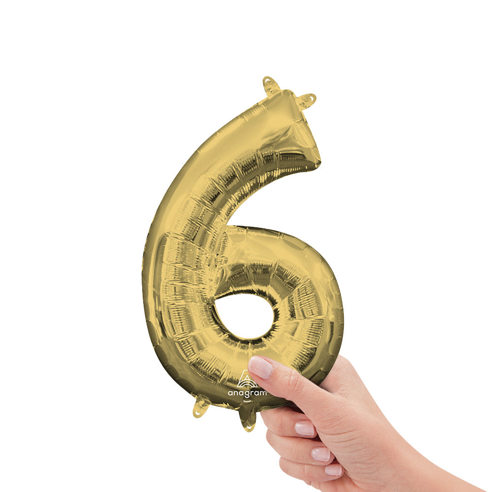 16 inch NUMBER 6 - ANAGRAM - WHITE GOLD (AIR-FILL ONLY) | USA Decoration®
