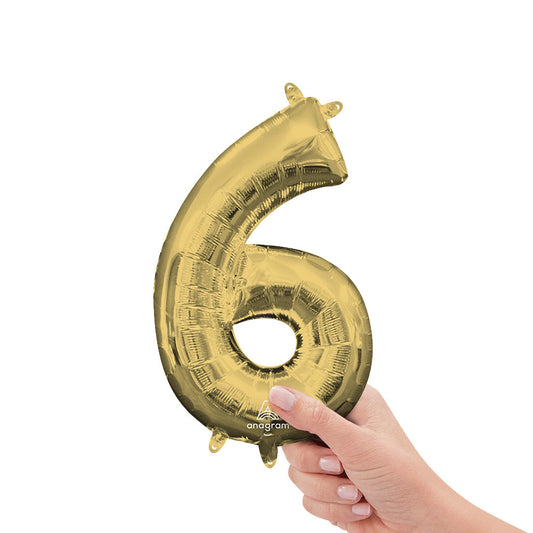 16 inch NUMBER 6 - ANAGRAM - WHITE GOLD (AIR-FILL ONLY) | USA Decoration®