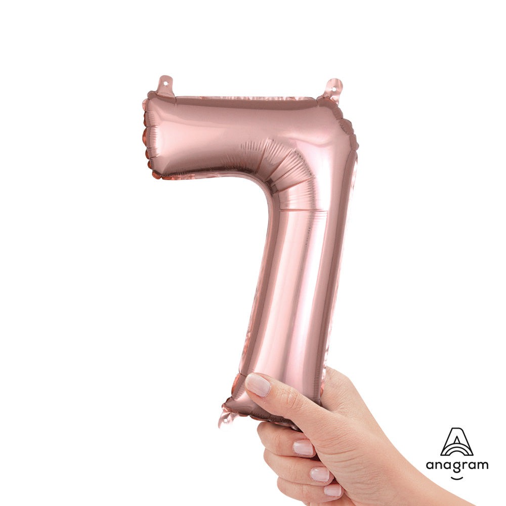 16 inch NUMBER 7 - ANAGRAM - ROSE GOLD (AIR-FILL ONLY) | USA Decoration®