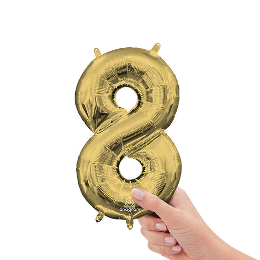 16 inch NUMBER 8 - ANAGRAM - WHITE GOLD (AIR-FILL ONLY) | USA Decoration®