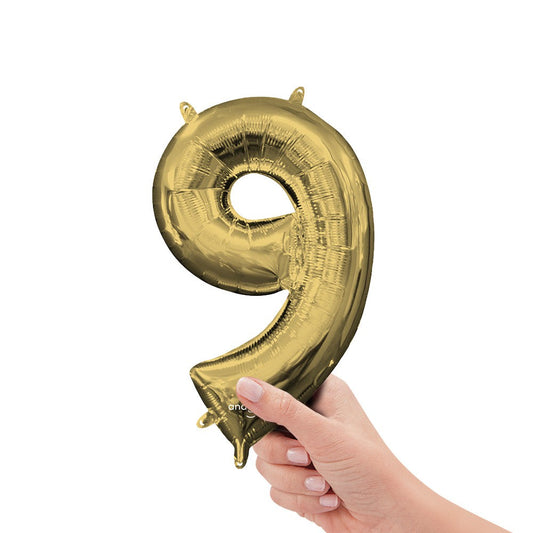 16 inch NUMBER 9 - ANAGRAM - WHITE GOLD (AIR-FILL ONLY) | USA Decoration®