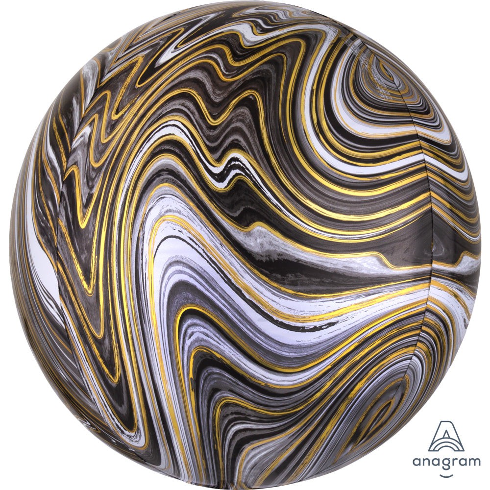 16 inch BLACK MARBLEZ ORBZ | USA Decoration®