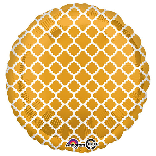18 inch CIRCLE - QUATREFOIL GOLD AND WHITE | USA Decoration®
