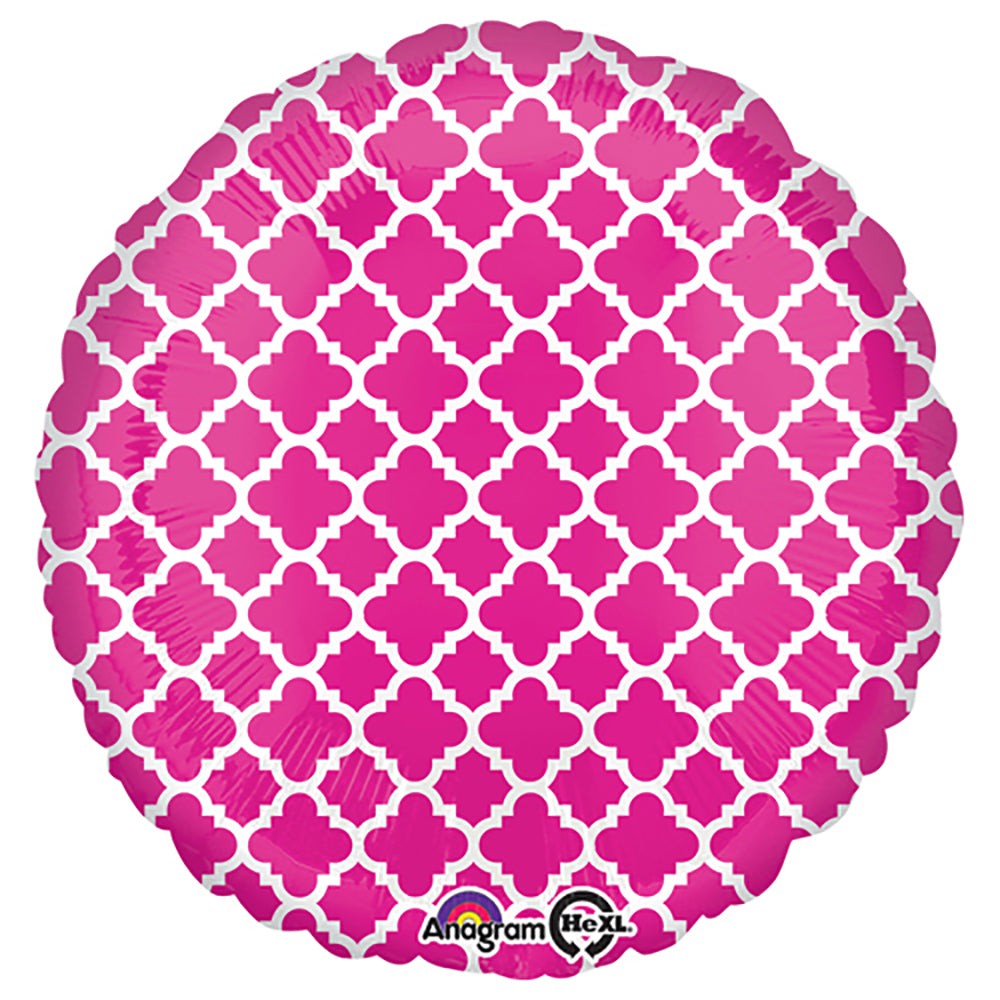 18 inch CIRCLE - QUATREFOIL PINK AND WHITE | USA Decoration®