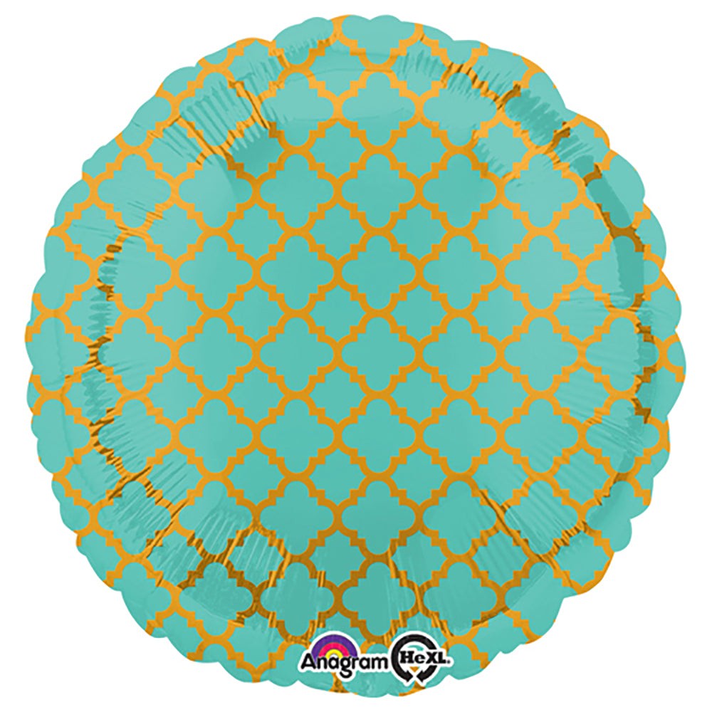 18 inch CIRCLE - QUATREFOIL ROBINS EGG AND GOLD | USA Decoration®
