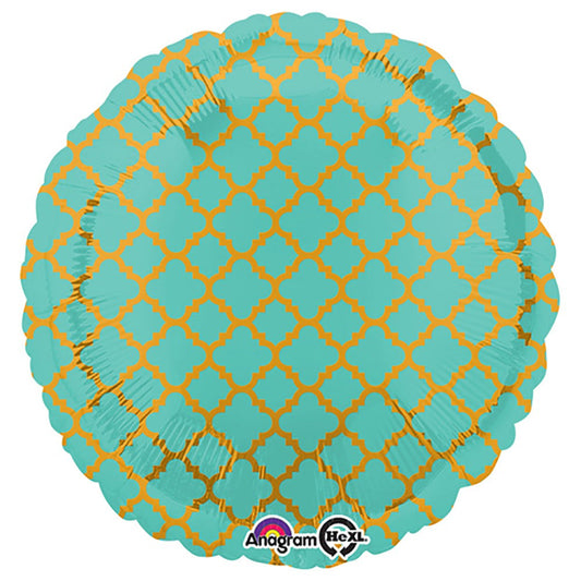 18 inch CIRCLE - QUATREFOIL ROBINS EGG AND GOLD | USA Decoration®