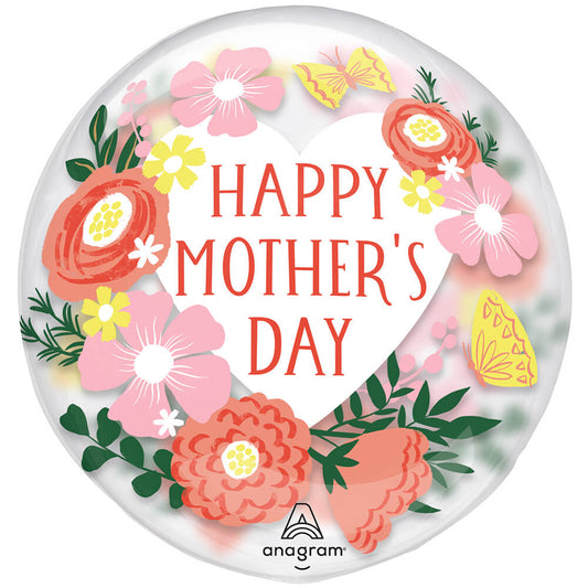 18 inch CLEARZ - HAPPY MOTHER'S DAY CLEAR BLOOMS | USA Decoration®