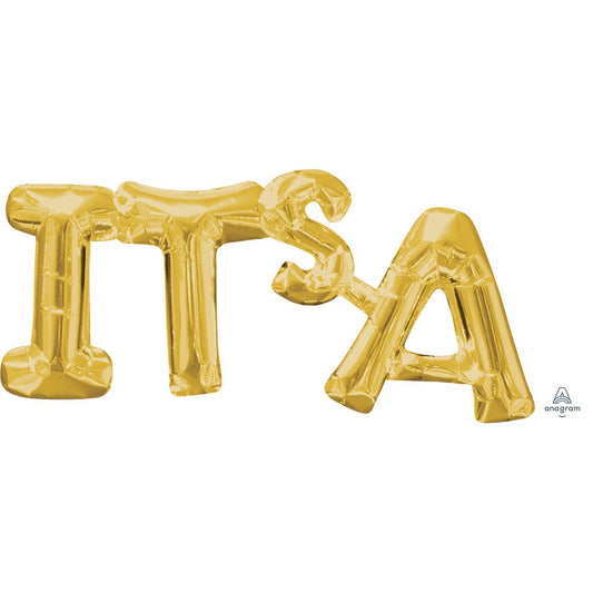 20? BLOCK PHRASE: "IT'S A" - GOLD (AIR-FILL ONLY) | USA Decoration®