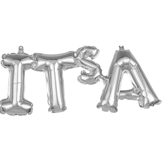 20? BLOCK PHRASE: "IT'S A" - SILVER (AIR-FILL ONLY) | USA Decoration®