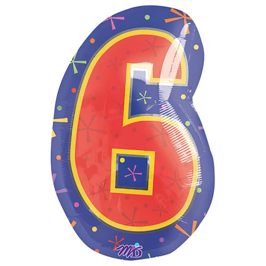 20 inch NUMBER 6 - MULTI-COLOR | USA Decoration®
