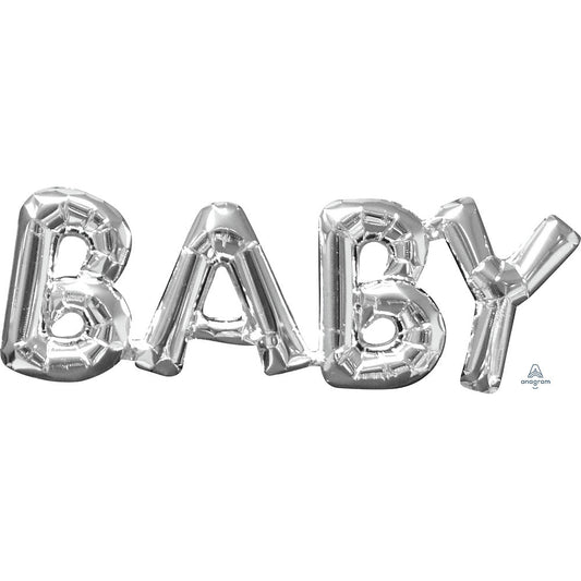 26? BLOCK PHRASE: "BABY" - SILVER (AIR-FILL ONLY) | USA Decoration®