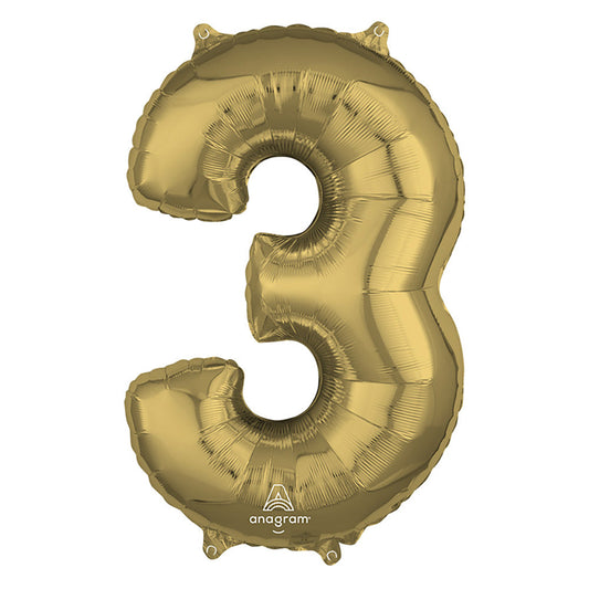 26 inch NUMBER 3 - ANAGRAM - WHITE GOLD | USA Decoration®