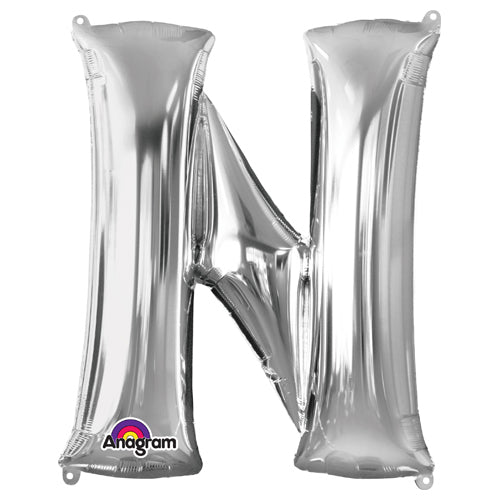 34 inch LETTER N - ANAGRAM - SILVER | USA Decoration®