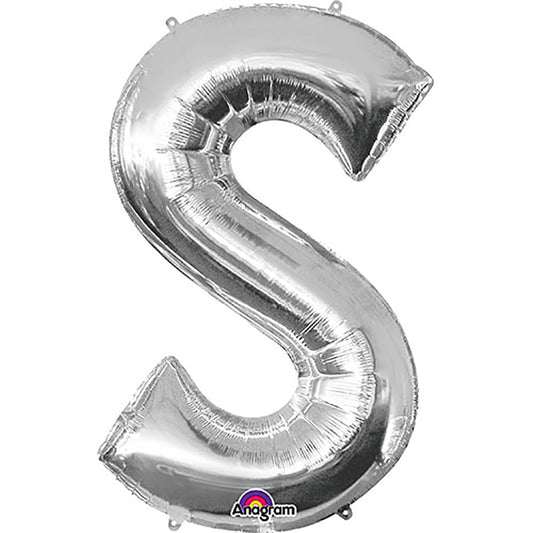 34 inch LETTER S - ANAGRAM - SILVER | USA Decoration®