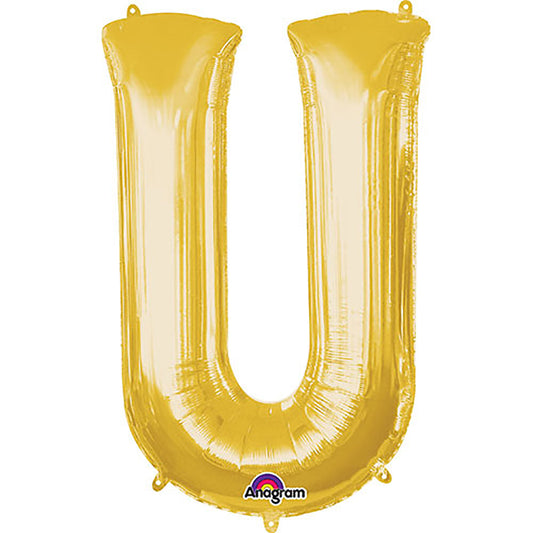 34 inch LETTER U - ANAGRAM - GOLD | USA Decoration®