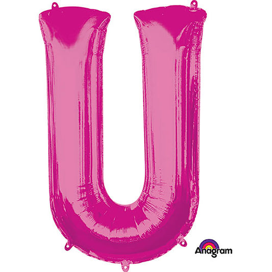 34 inch LETTER U - ANAGRAM - PINK | USA Decoration®