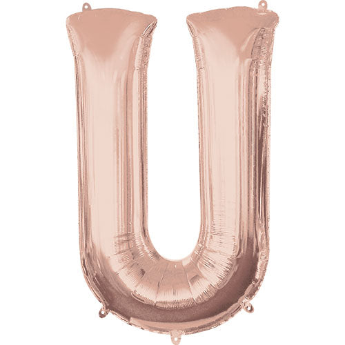 34 inch LETTER U - ANAGRAM - ROSE GOLD | USA Decoration®
