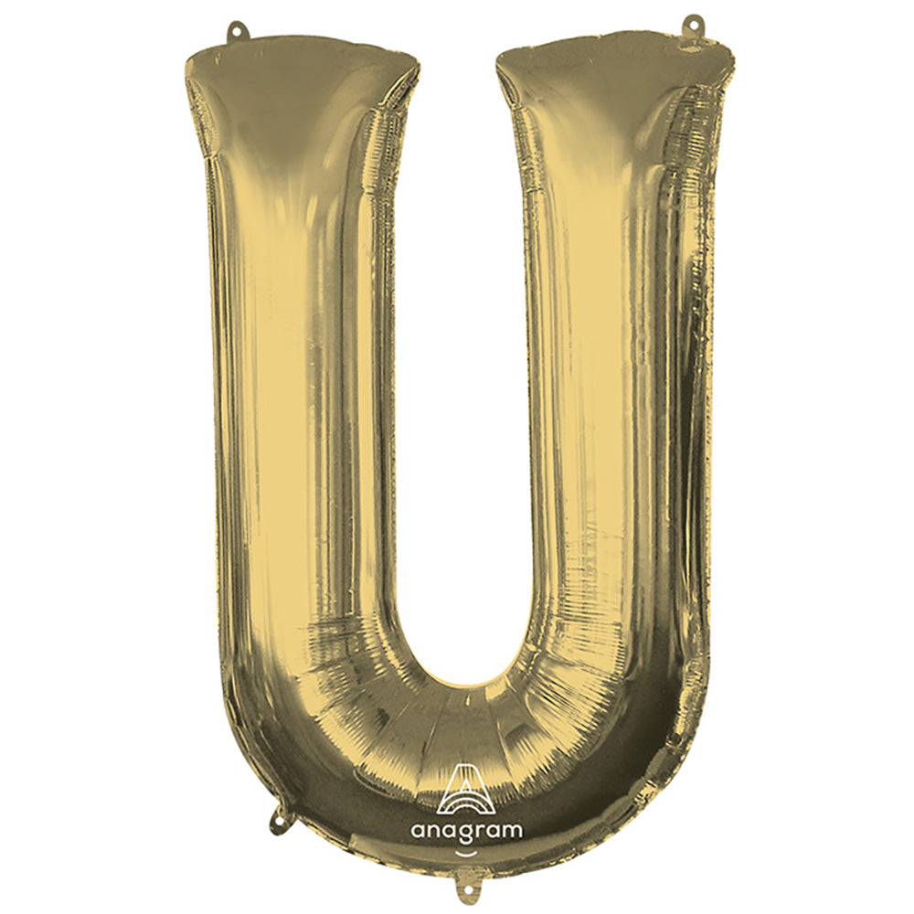 34 inch LETTER U - ANAGRAM - WHITE GOLD | USA Decoration®
