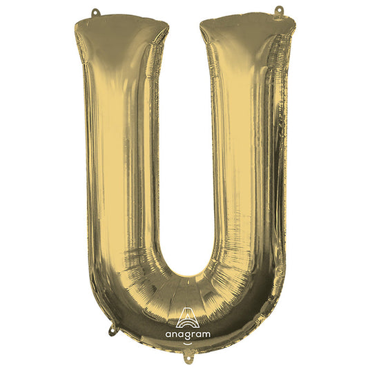34 inch LETTER U - ANAGRAM - WHITE GOLD | USA Decoration®