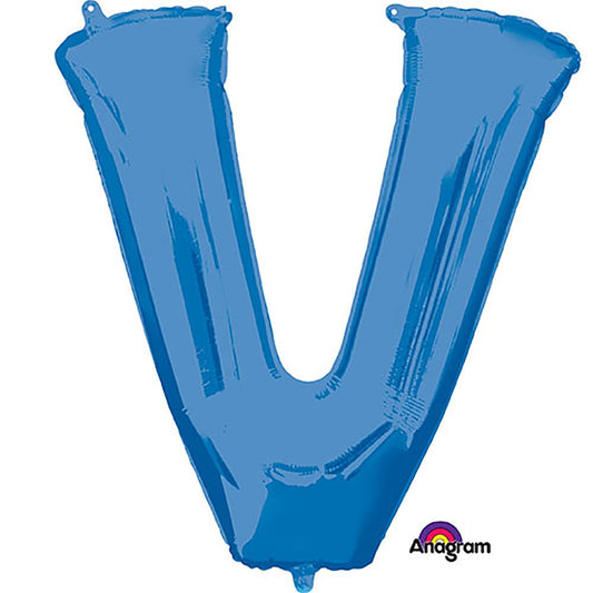 34 inch LETTER V - ANAGRAM - BLUE | USA Decoration®