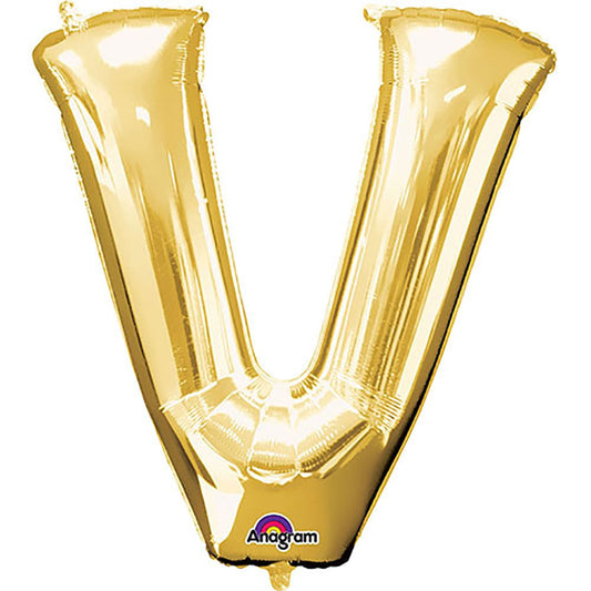34 inch LETTER V - ANAGRAM - GOLD | USA Decoration®