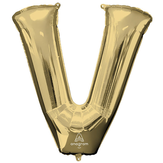 34 inch LETTER V - ANAGRAM - WHITE GOLD | USA Decoration®