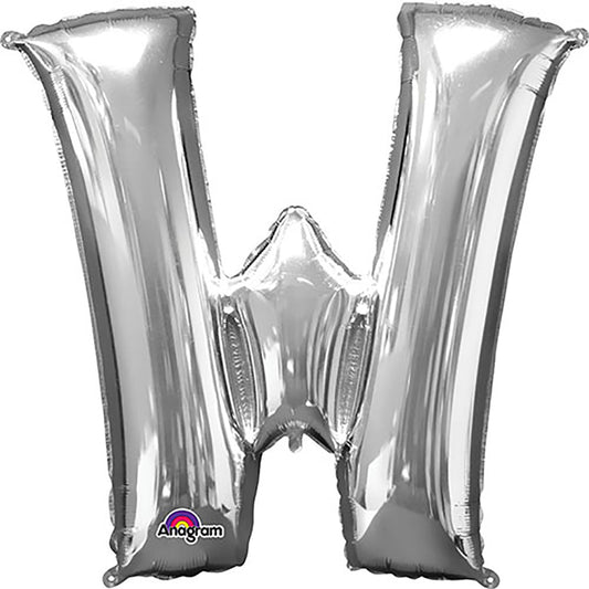 34 inch LETTER W - ANAGRAM - SILVER | USA Decoration®