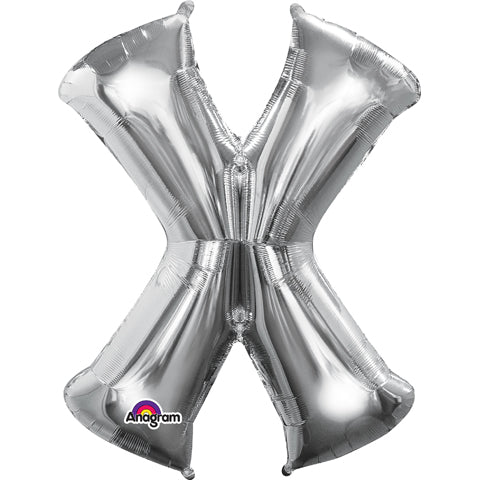 34 inch LETTER X - ANAGRAM - SILVER | USA Decoration®