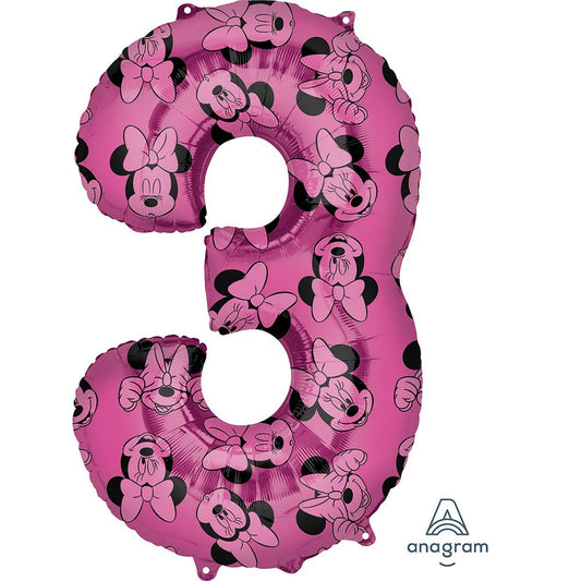 34 inch MINNIE MOUSE FOREVER NUMBER 3 | USA Decoration®
