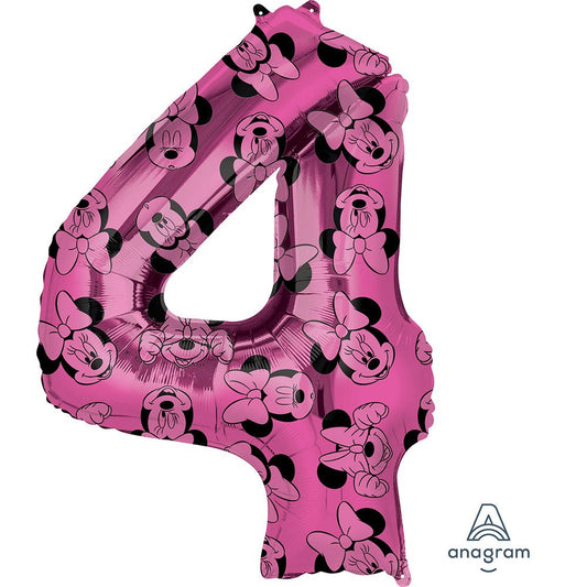 34 inch MINNIE MOUSE FOREVER NUMBER 4 | USA Decoration®