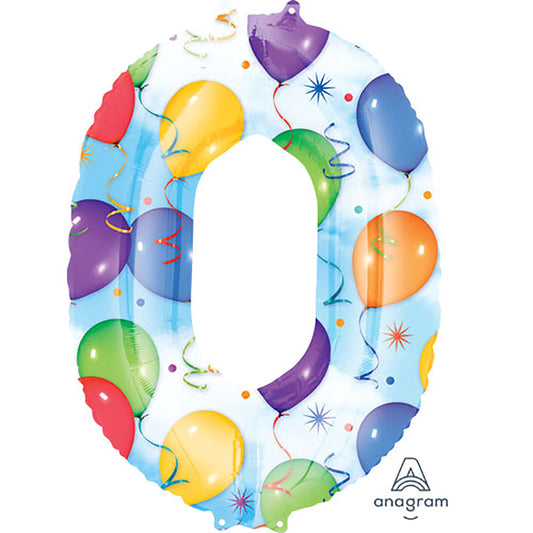 34 inch NUMBER 0 - ANAGRAM - BALLOONS & STREAMERS | USA Decoration®