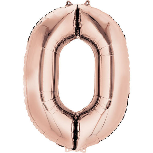 34 inch NUMBER 0 - ANAGRAM - ROSE GOLD | USA Decoration®