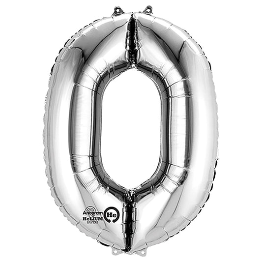 34 inch NUMBER 0 - ANAGRAM - SILVER | USA Decoration®