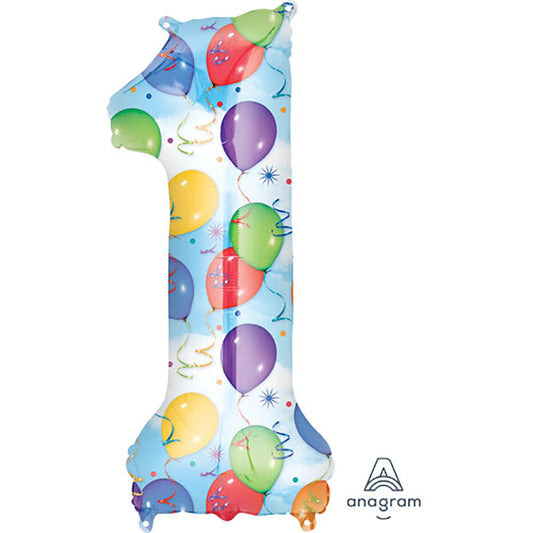 34 inch NUMBER 1 - ANAGRAM - BALLOONS & STREAMERS | USA Decoration®