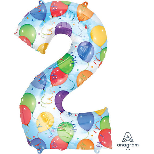 34 inch NUMBER 2 - ANAGRAM - BALLOONS & STREAMERS | USA Decoration®