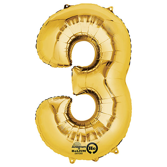 34 inch NUMBER 3 - ANAGRAM - GOLD | USA Decoration®