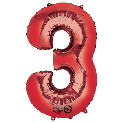 34 inch NUMBER 3 - ANAGRAM - RED | USA Decoration®